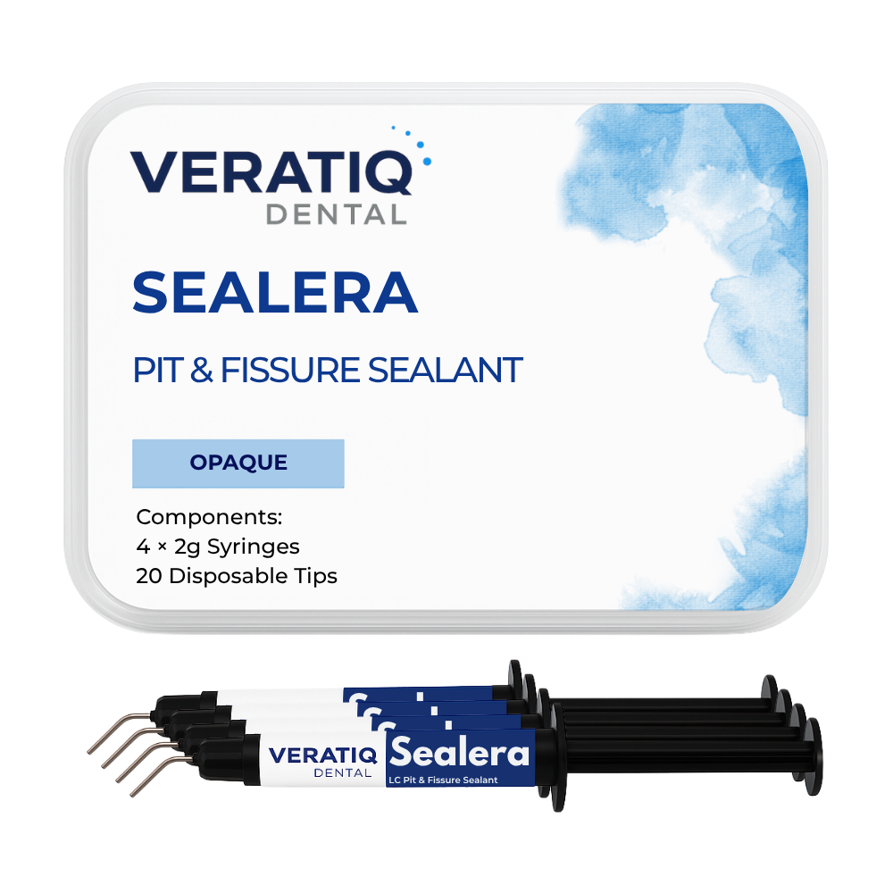 Veratiq Sealera – Light-Cured Pit & Fissure Sealant Opaque Shade 4 × 2g Syringes and 20 Tips